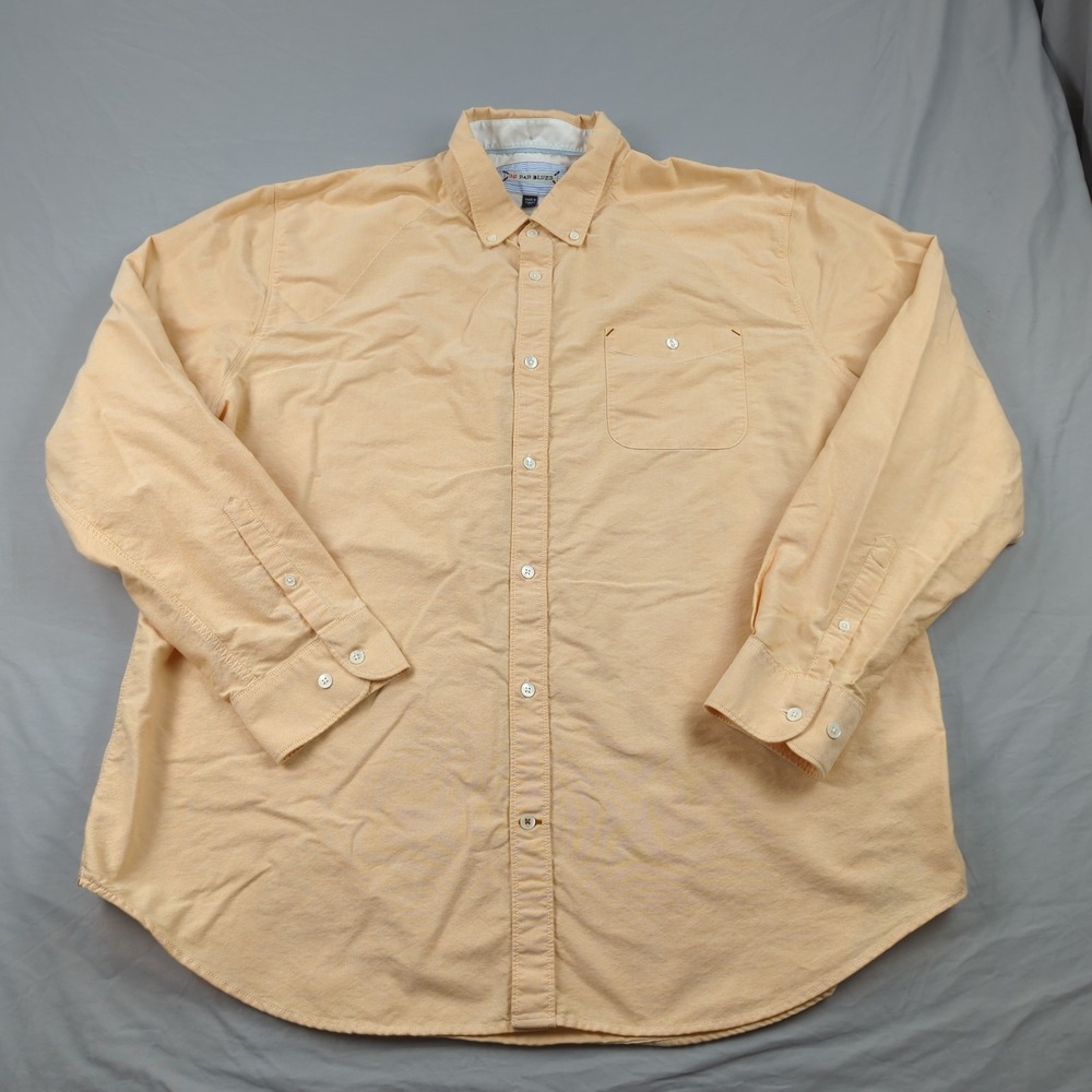32 Bar Blues Shirt Mens 2XL Peach Casual Western Preppy Long Sleeve